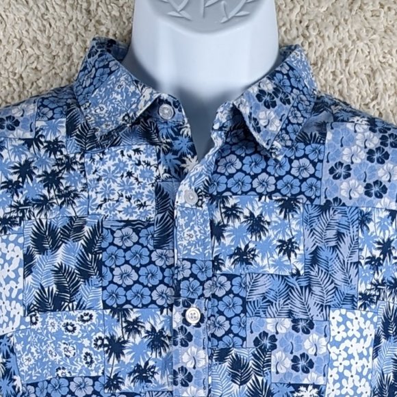 TUNEVUSE* Men's Short Sleeve Button Down Curved Hem Hawaiian Shirt~ Size XXL - Picture 3 of 13
